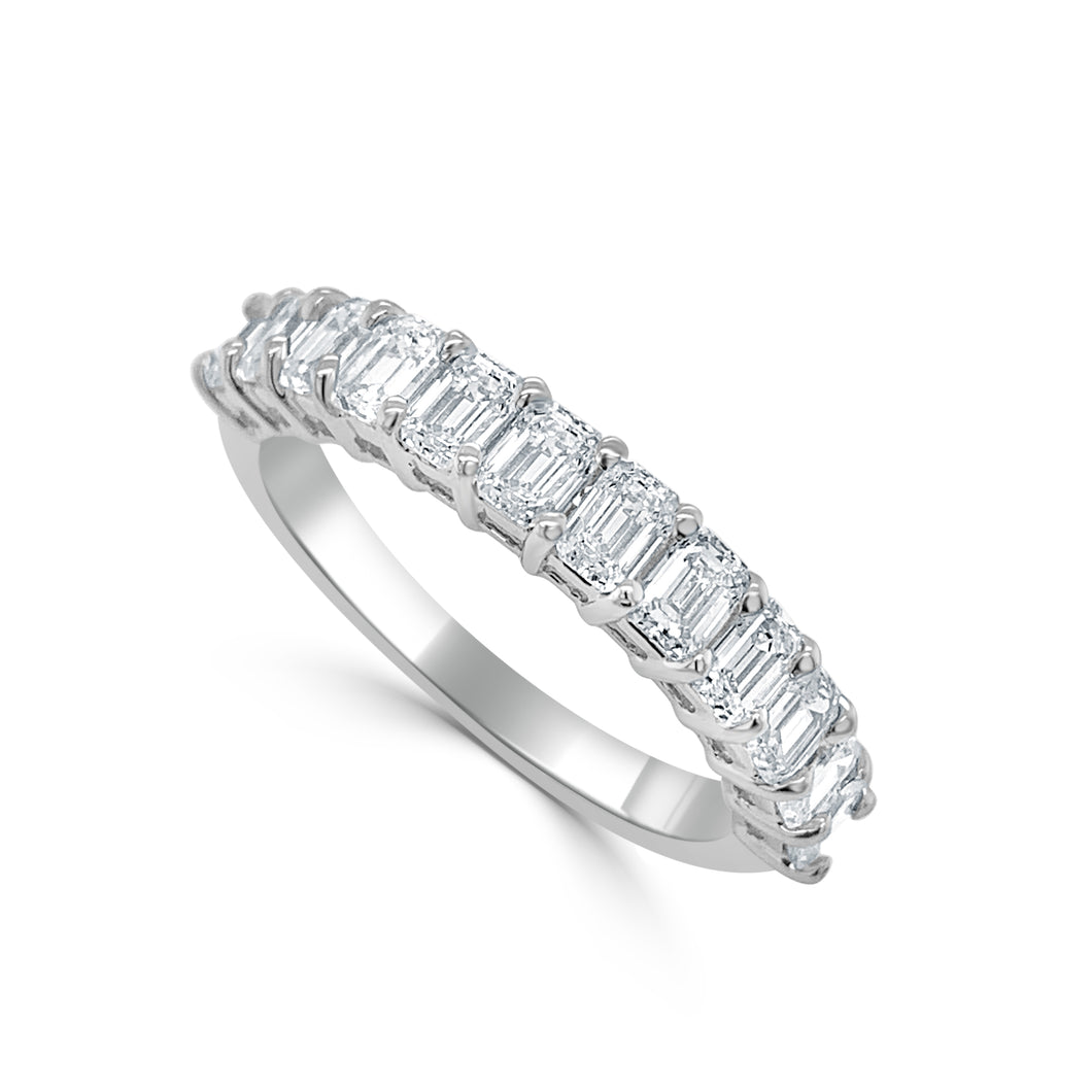 14k Gold & Emerald-Cut Diamond Band