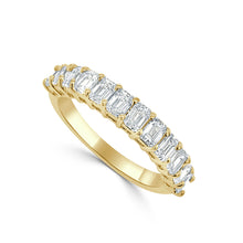 Load image into Gallery viewer, 14k Gold &amp; Emerald-Cut Diamond Band