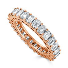 Load image into Gallery viewer, 14k Gold &amp; Emerald-Cut Diamond Eternity Band