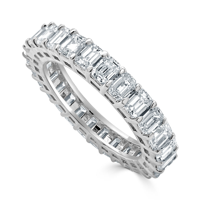 14k Gold & Emerald-Cut Diamond Eternity Band