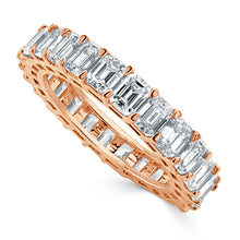 Load image into Gallery viewer, 14k Gold &amp; Emerald-Cut Diamond Eternity Band