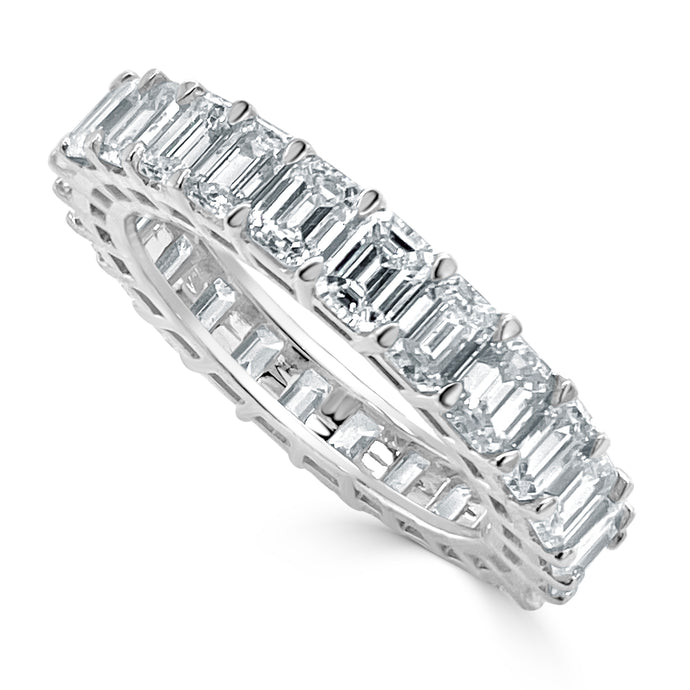 14k Gold & Emerald-Cut Diamond Eternity Band