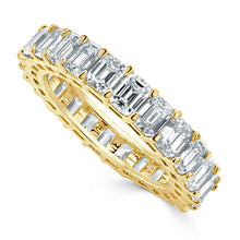 Load image into Gallery viewer, 14k Gold &amp; Emerald-Cut Diamond Eternity Band