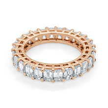 Load image into Gallery viewer, 14k Gold &amp; Emerald-Cut Diamond Eternity Band