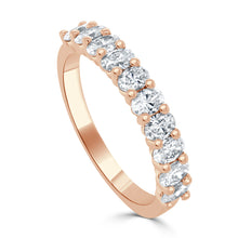 Load image into Gallery viewer, 14k Gold &amp; Oval-Cut Diamond Band