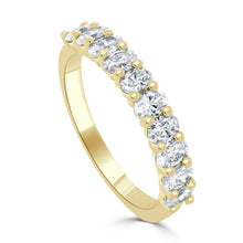 Load image into Gallery viewer, 14k Gold &amp; Oval-Cut Diamond Band
