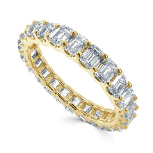 Load image into Gallery viewer, 14k Gold &amp; Emerald-Cut Diamond Eternity Ring