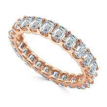 Load image into Gallery viewer, 14k Gold &amp; Emerald-Cut Diamond Eternity Band