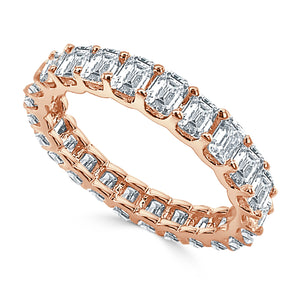 14k Gold & Emerald-Cut Diamond Eternity Band