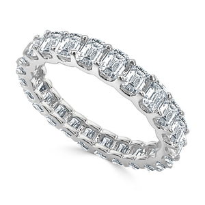 14k Gold & Emerald-Cut Diamond Eternity Band