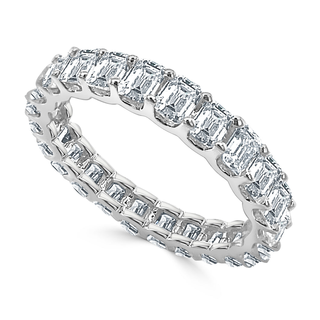 14k Gold & Emerald-Cut Diamond Eternity Band