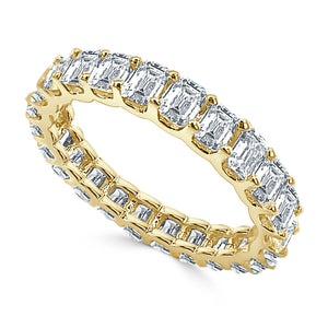 14k Gold & Emerald-Cut Diamond Eternity Band
