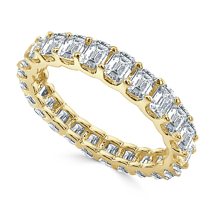 14k Gold & Emerald-Cut Diamond Eternity Band