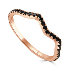 Load image into Gallery viewer, 14K Gold &amp; BlackDiamond Zig-Zag Ring