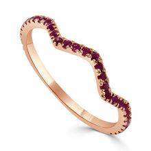 Load image into Gallery viewer, 14K Gold &amp; Ruby Zig-Zag Ring