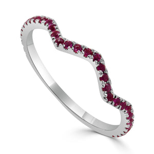 14K Gold & Ruby Zig-Zag Ring