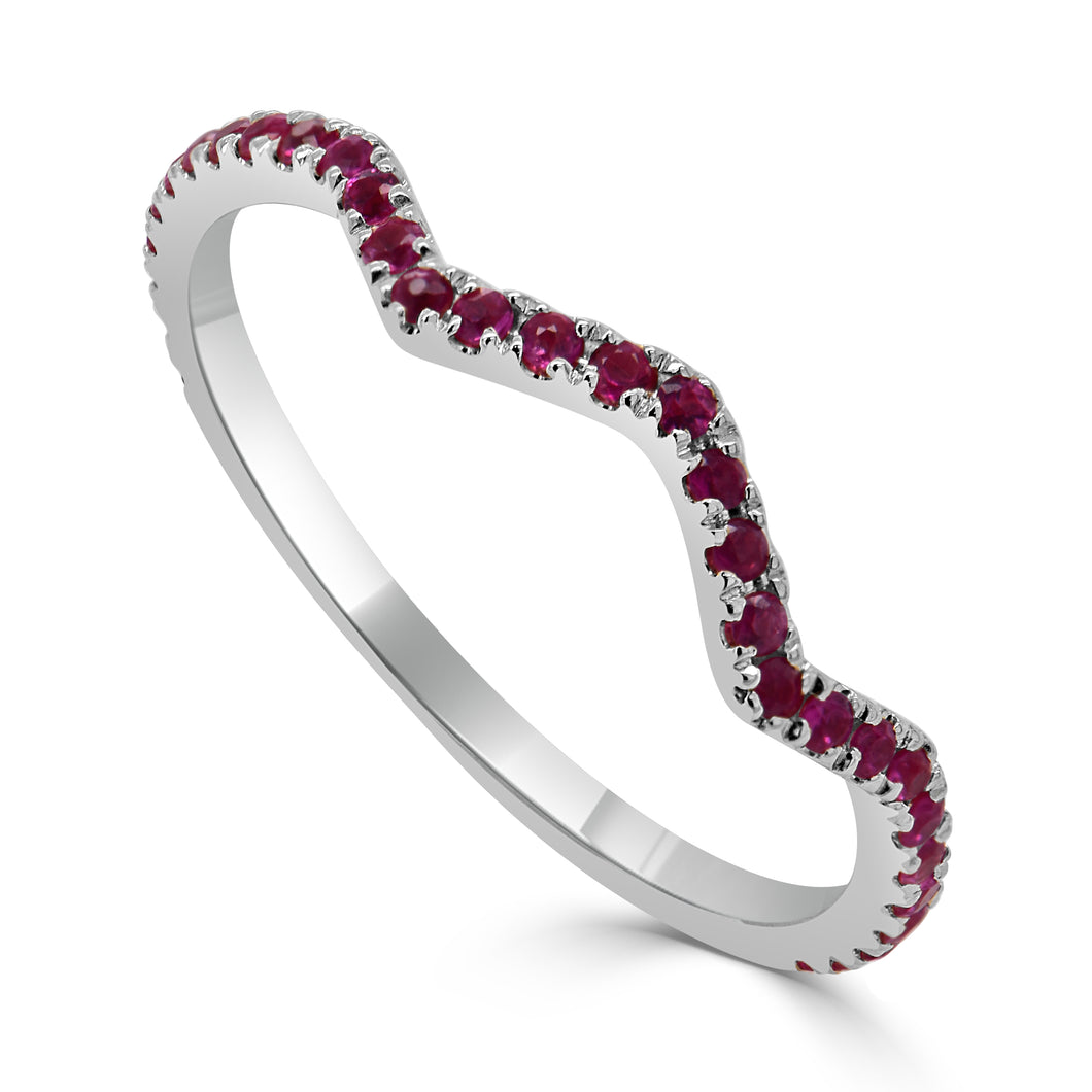 14K Gold & Ruby Zig-Zag Ring