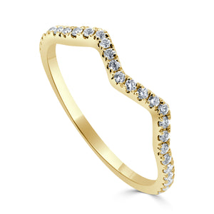 14K Gold Diamond Zig-Zag Ring