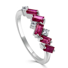 Load image into Gallery viewer, 14K Gold, Baguette Ruby &amp; Diamond Ring