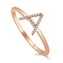 Load image into Gallery viewer, 14K Gold &amp; Diamond Initial Ring