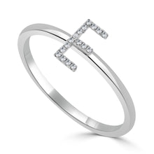 Load image into Gallery viewer, 14K Gold &amp; Diamond Initial Ring