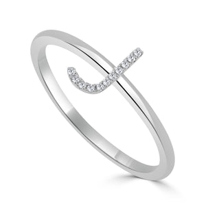 14K Gold & Diamond Initial Ring