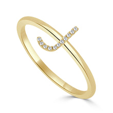 Load image into Gallery viewer, 14K Gold &amp; Diamond Initial Ring