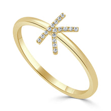 Load image into Gallery viewer, 14K Gold &amp; Diamond Initial Ring