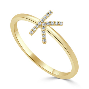 14K Gold & Diamond Initial Ring
