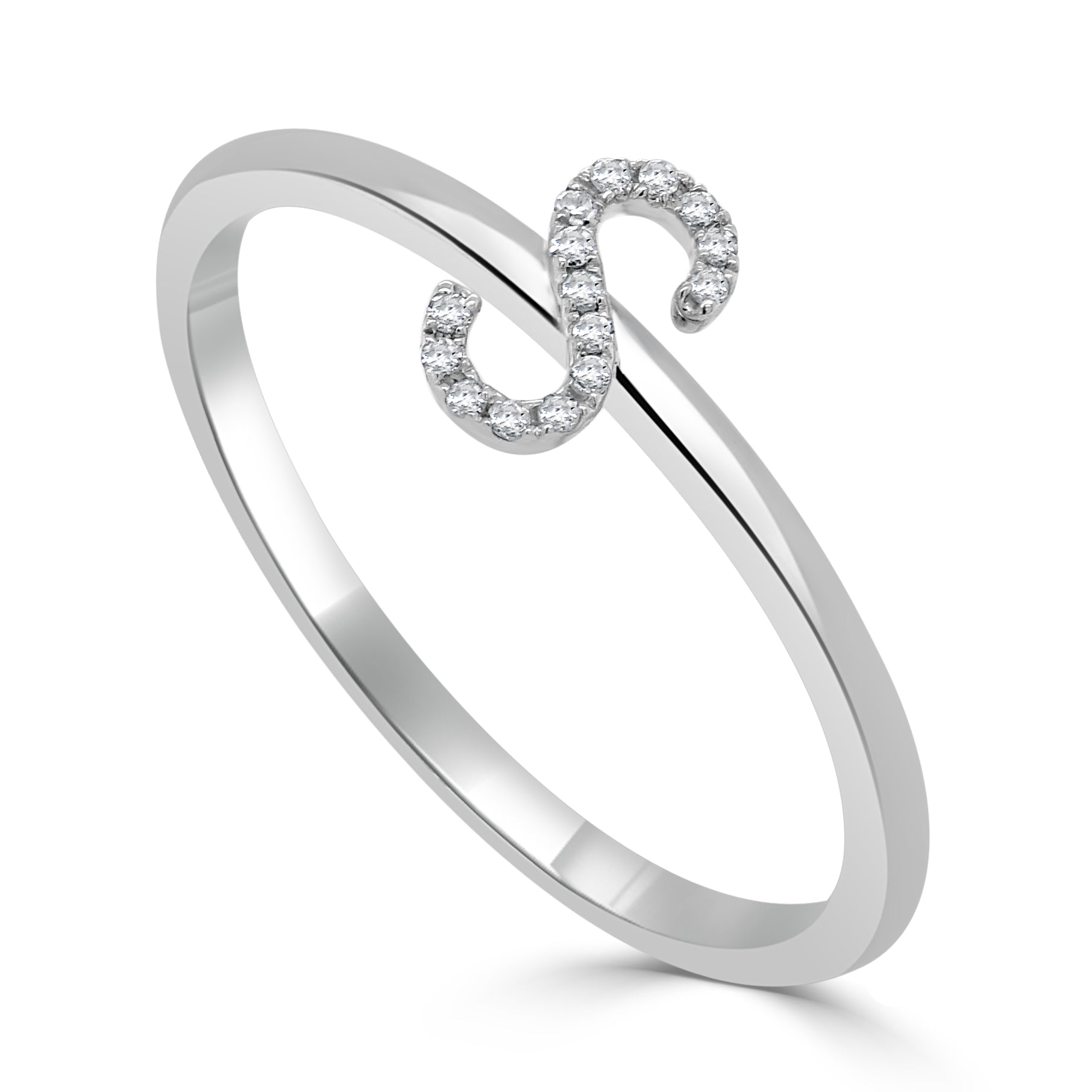 American Diamond Adjustable Initial Letter Name Alphabet ( C ) AD Finger  Ring For Women Girls Stylish Ring