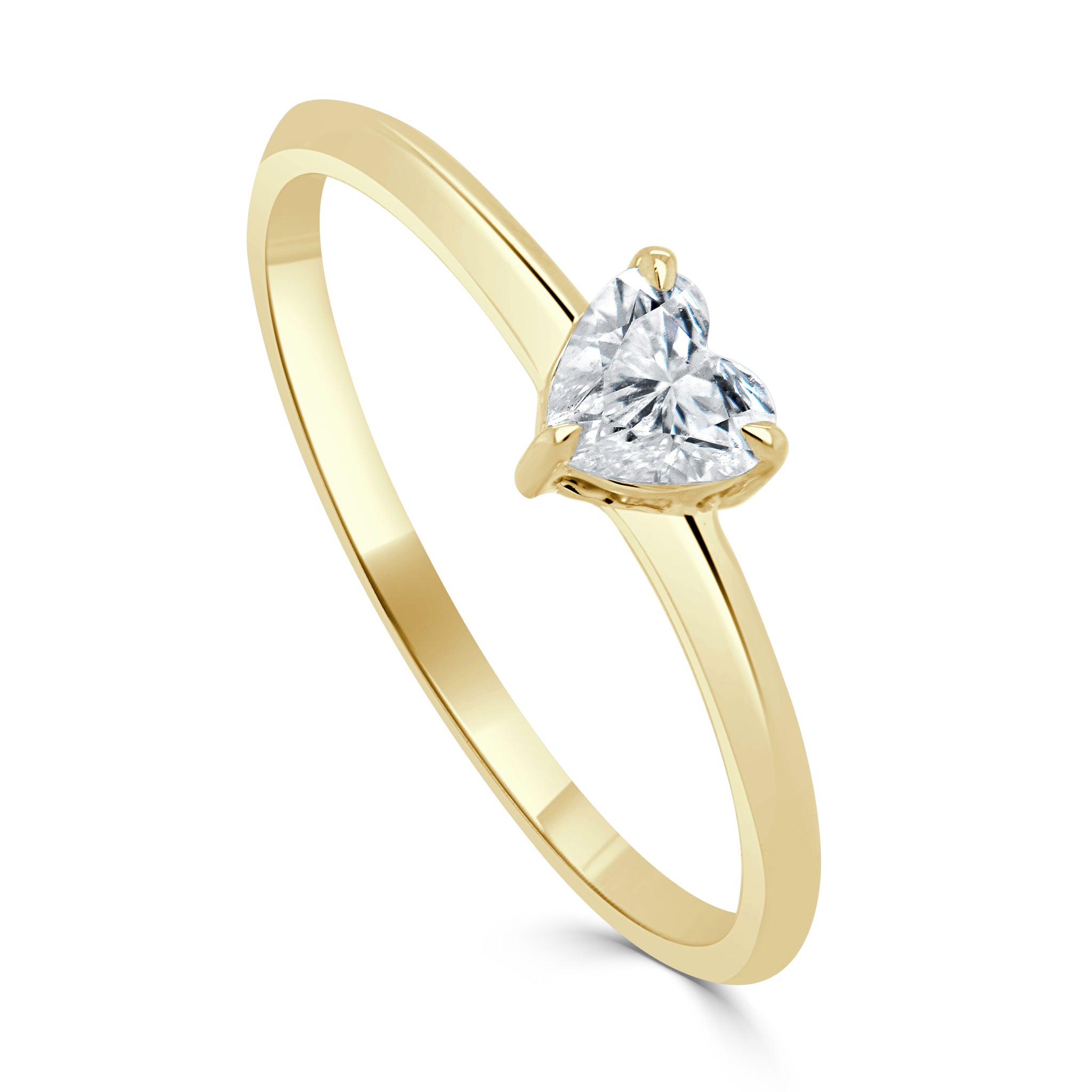 Brilliance Fine Jewelry Cubic Zirconia Heart Ring in 10K Yellow Gold,Size 6  - Walmart.com