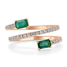 Load image into Gallery viewer, 14k Gold, Gemstone &amp; Diamond Wrap Ring