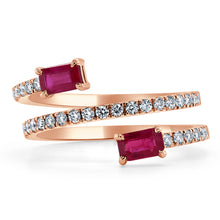 Load image into Gallery viewer, 14k Gold, Gemstone &amp; Diamond Wrap Ring