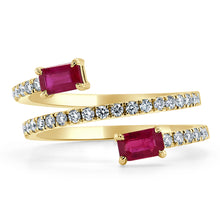 Load image into Gallery viewer, 14k Gold, Gemstone &amp; Diamond Wrap Ring