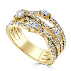 14K Gold Fancy Shape Diamond Ring