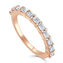 Load image into Gallery viewer, 14k Gold &amp; Emerald-Cut East-West Diamond Band