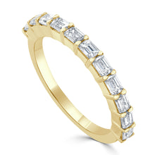 Load image into Gallery viewer, 14k Gold &amp; Emerald-Cut East-West Diamond Band