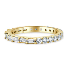 Load image into Gallery viewer, 14K Gold Round &amp; Baguette Diamond Band