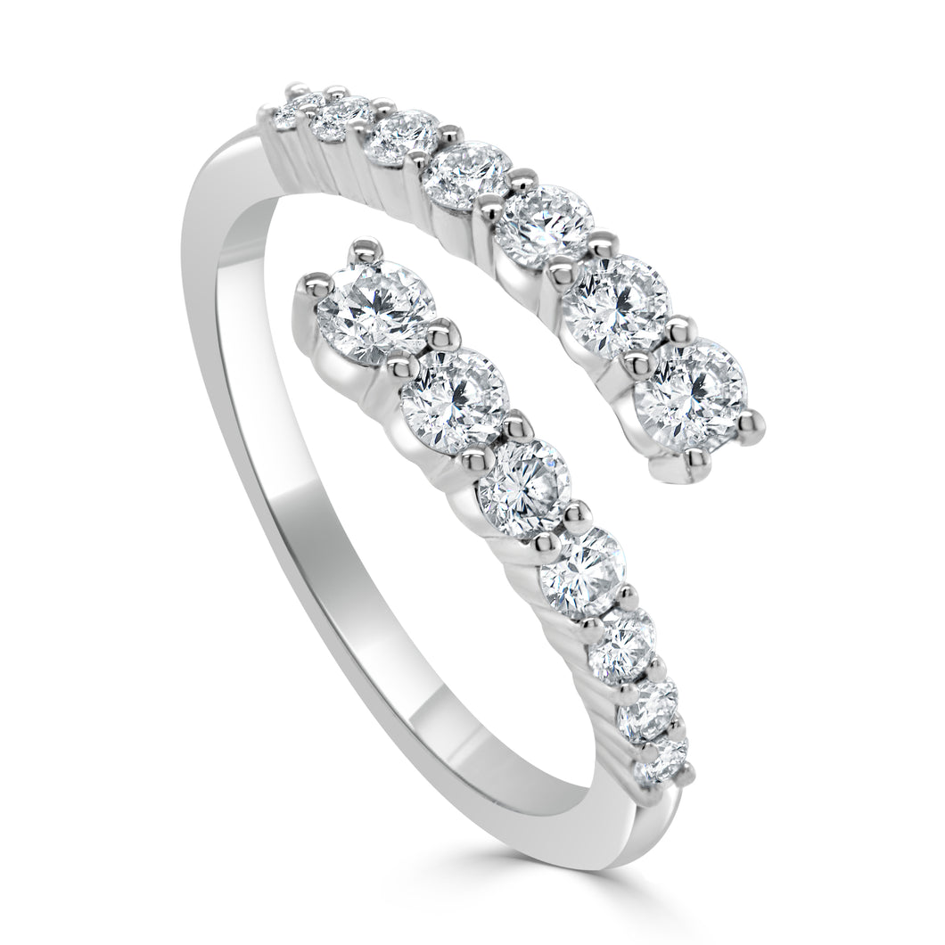 14K Gold & Diamond Crossover Ring