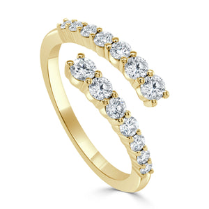 14K Gold & Diamond Crossover Ring