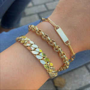 14k Gold Paperclip Link Chain Bracelet