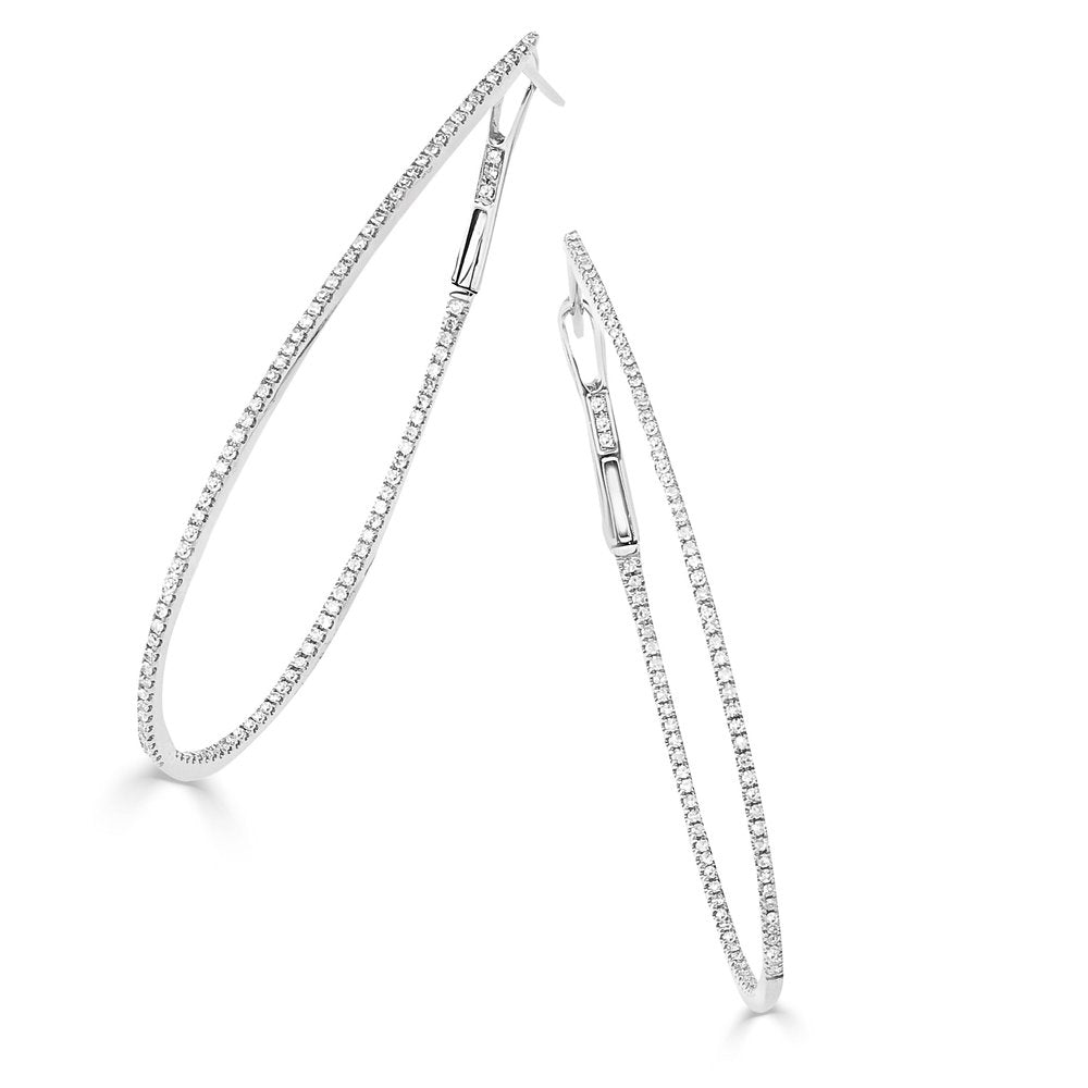 14k White Gold 30mm Polished Endless Flexible Tube Hoop Earrings Jewelry  Gifts for Women - .7 Grams - Walmart.com