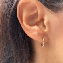 Load image into Gallery viewer, 14k Gold &amp; Diamond Huggie Earrings