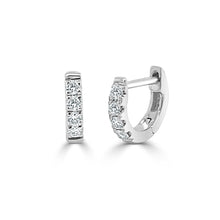 Load image into Gallery viewer, 14k Gold &amp; Diamond Tiny Huggie Earrings