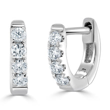 Load image into Gallery viewer, 14k Gold &amp; Diamond Tiny Huggie Earrings