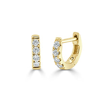 Load image into Gallery viewer, 14k Gold &amp; Diamond Tiny Huggie Earrings