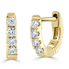 Load image into Gallery viewer, 14k Gold &amp; Diamond Tiny Huggie Earrings