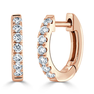 14k Gold & Diamond Huggie Earrings