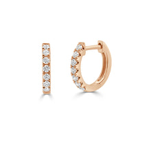 Load image into Gallery viewer, 14k Gold &amp; Diamond Huggie Earrings