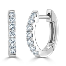 Load image into Gallery viewer, 14k Gold &amp; Diamond Huggie Earrings